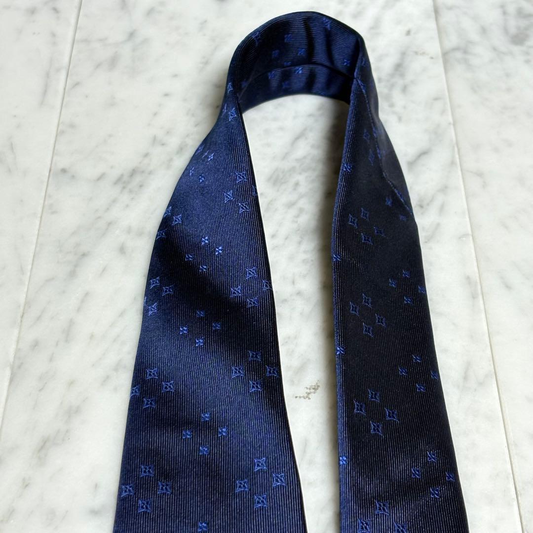 LOUIS VUITTON ネクタイ ネイビー モノグラム柄