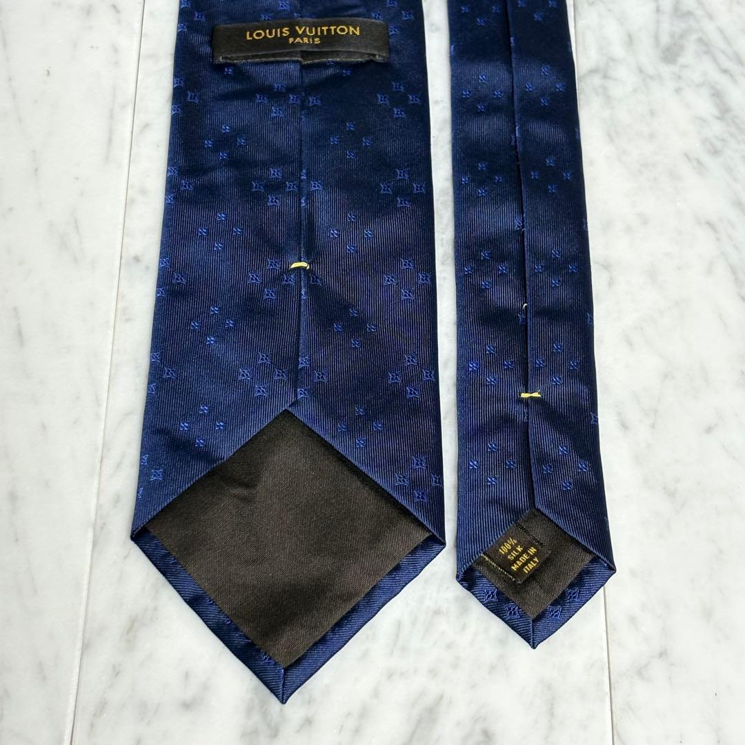 LOUIS VUITTON ネクタイ ネイビー モノグラム柄