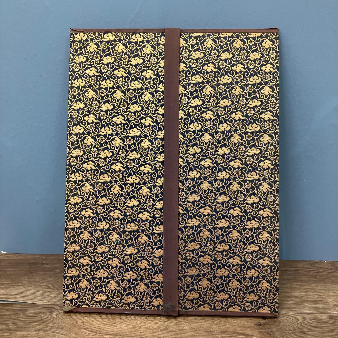 昭和レトロ 仏教美術 阿弥陀二十五菩薩来迎図 三つ折り屏風 金彩 縁起物