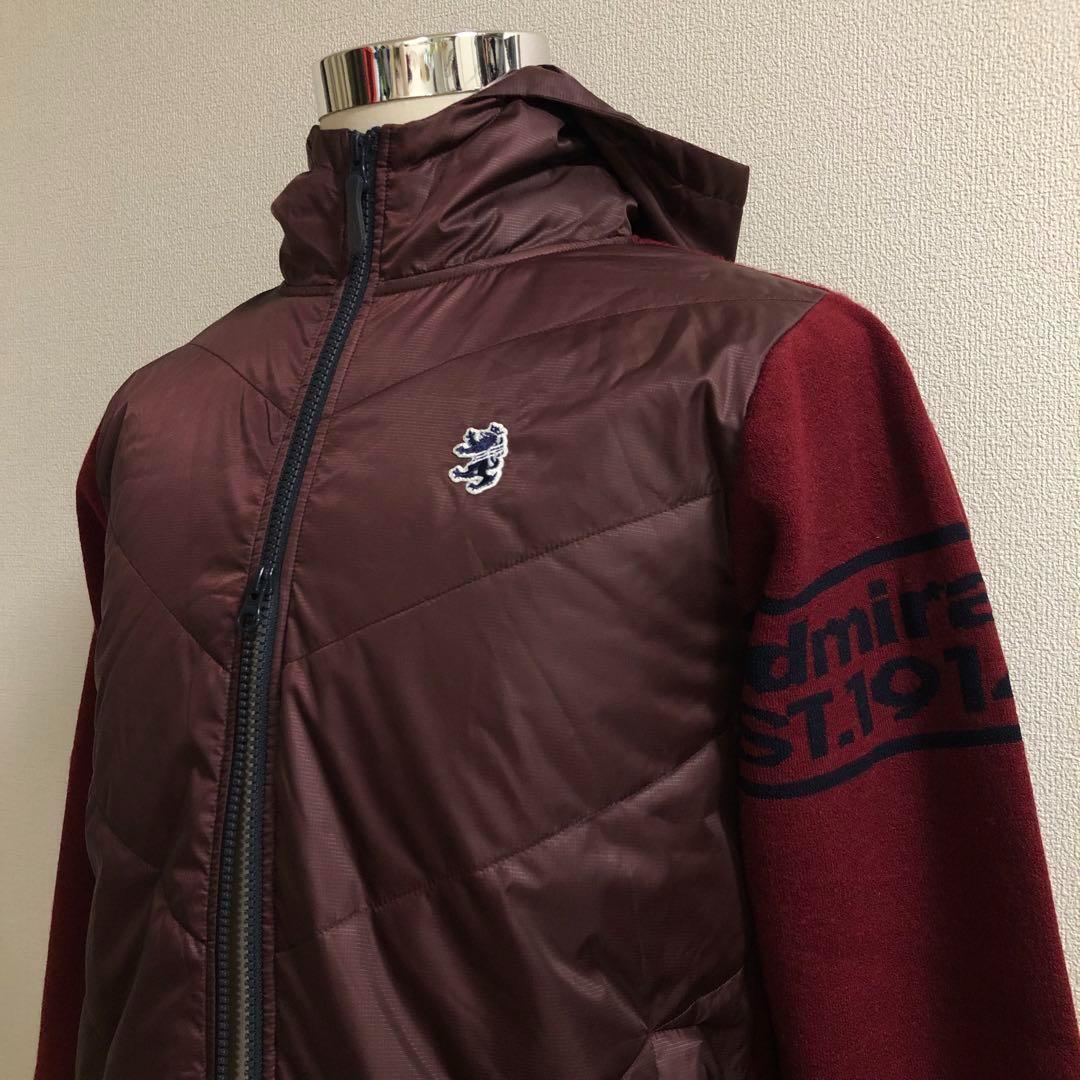 アドミラルゴルフ★ダブルジップ 中綿 パーカー 裏地蓄熱★バーガンディ Mサイズ