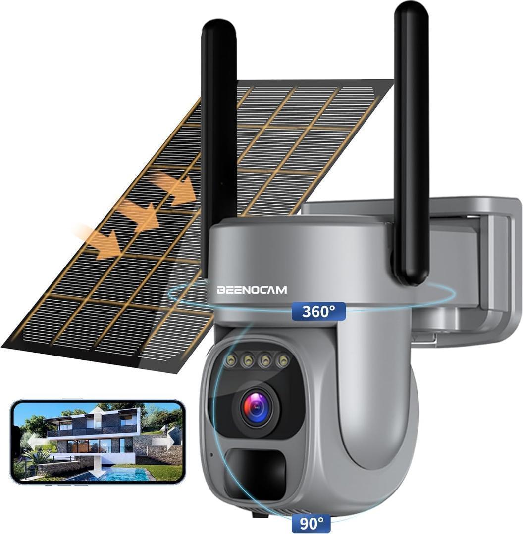 360度全方位✨防犯カメラ 屋外 ソーラー ワイヤレス 500万超高画素