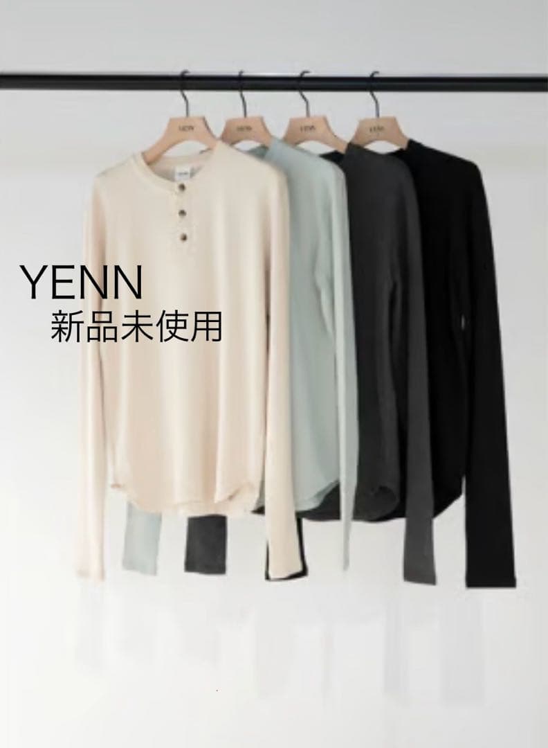 YENN イエン HENRY NECK LONG TEE ブラック