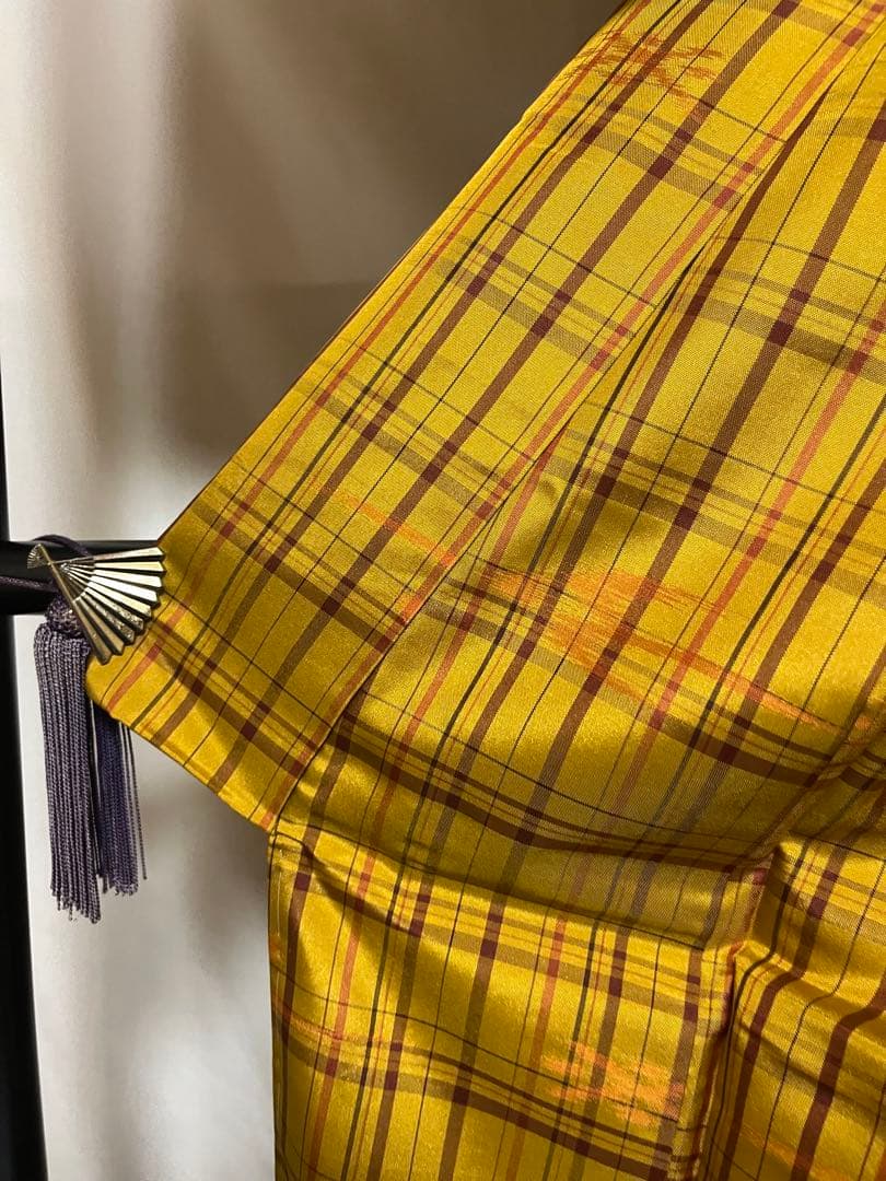 【国宝品】●東京都伝統工芸品●【黄八丈】●カリヤス●天然染料●紬●着物●