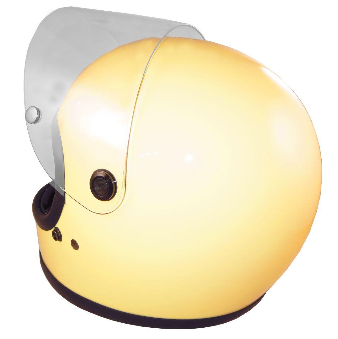 フルフェイス（アイボリ）カフェレーサー 昭和レトロ 70年代族ヘル 人気の当時色