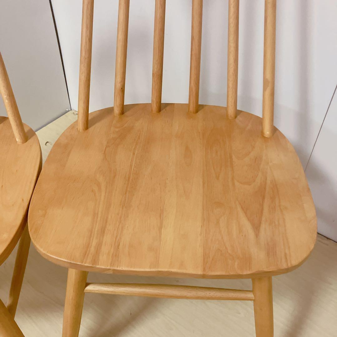木製　ダイニングチェア　2脚セット　ウィンザーチェア　北欧　ナチュラル