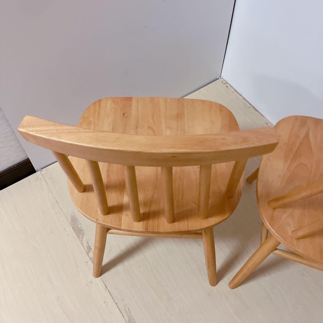 木製　ダイニングチェア　2脚セット　ウィンザーチェア　北欧　ナチュラル