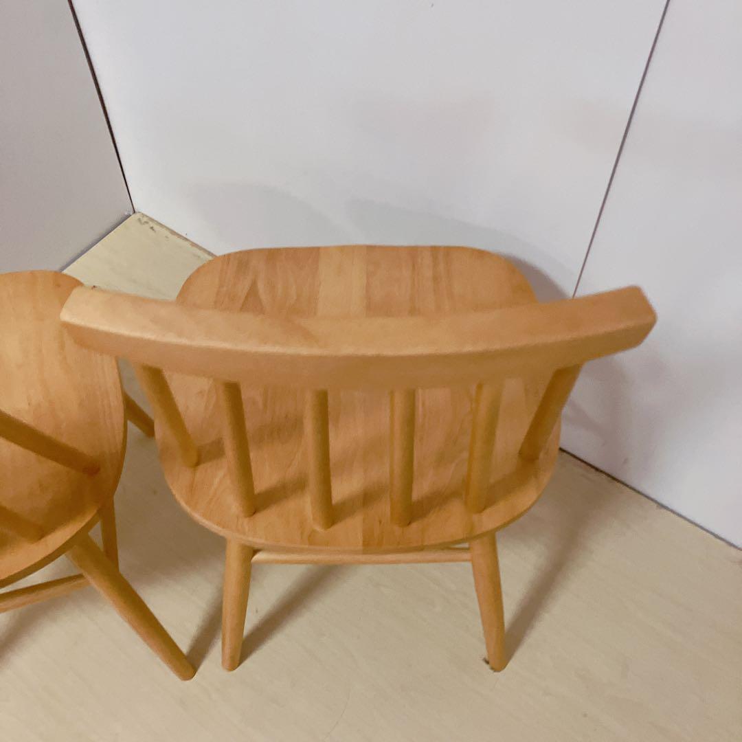 木製　ダイニングチェア　2脚セット　ウィンザーチェア　北欧　ナチュラル