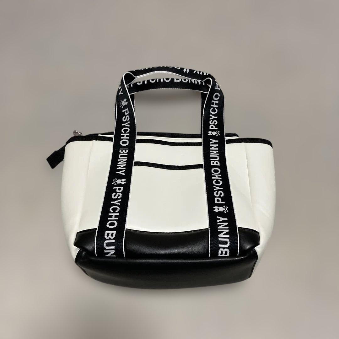 PSYCHO BUNNY ラウンドバッグ ホワイト/ブラック
