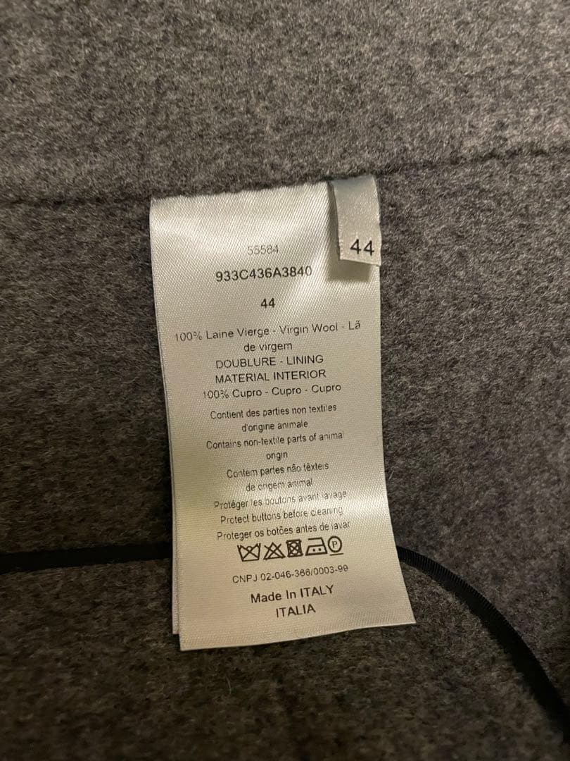 ディオール/DIORサイズ:44 ダブルフェイスアシンメトリーコート(ブラック)