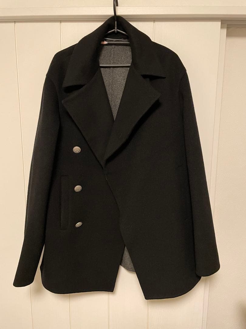 ディオール/DIORサイズ:44 ダブルフェイスアシンメトリーコート(ブラック)