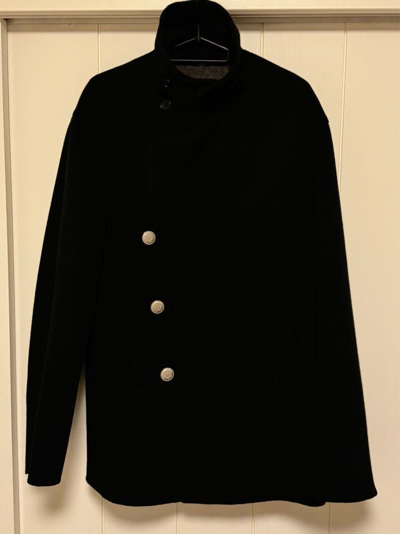 ディオール/DIORサイズ:44 ダブルフェイスアシンメトリーコート(ブラック)