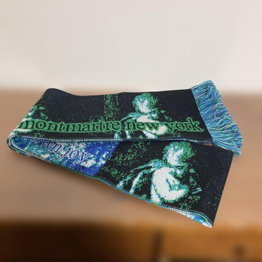 美品★MONTMARTRE NEW YORK ブルーオイルスカーフ 24aw