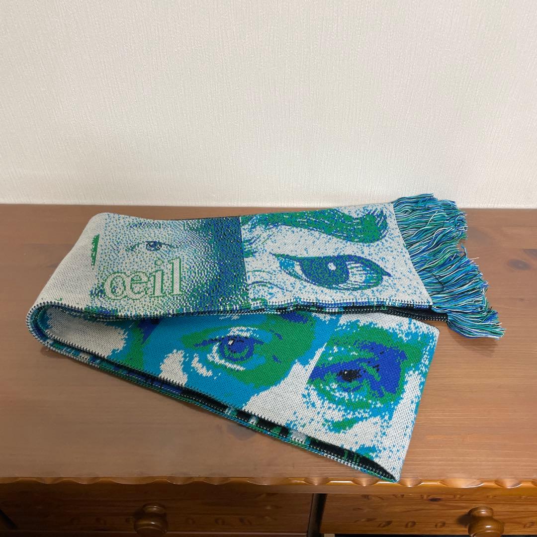 美品★MONTMARTRE NEW YORK ブルーオイルスカーフ 24aw