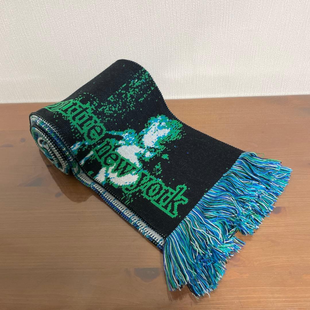美品★MONTMARTRE NEW YORK ブルーオイルスカーフ 24aw