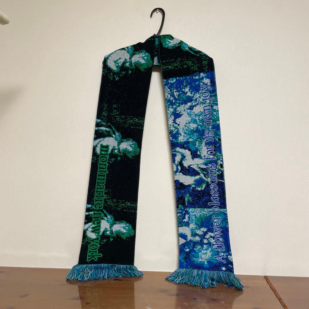 美品★MONTMARTRE NEW YORK ブルーオイルスカーフ 24aw