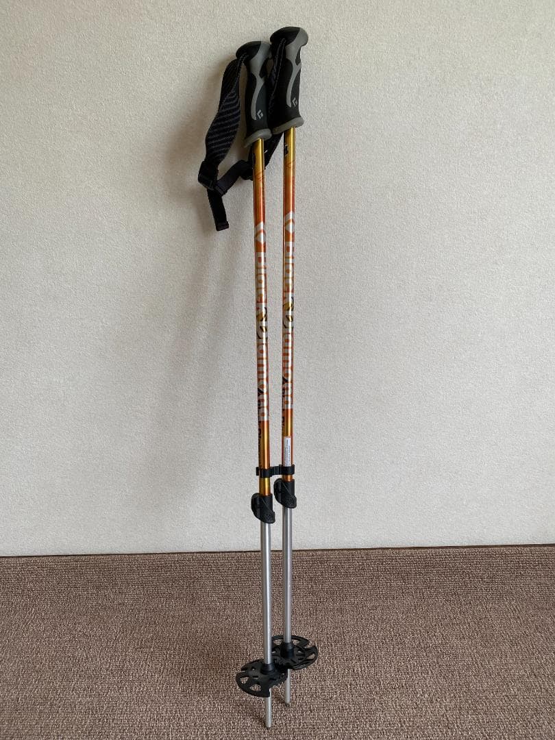  スキー用ストック オレンジシルバー バックカントリー