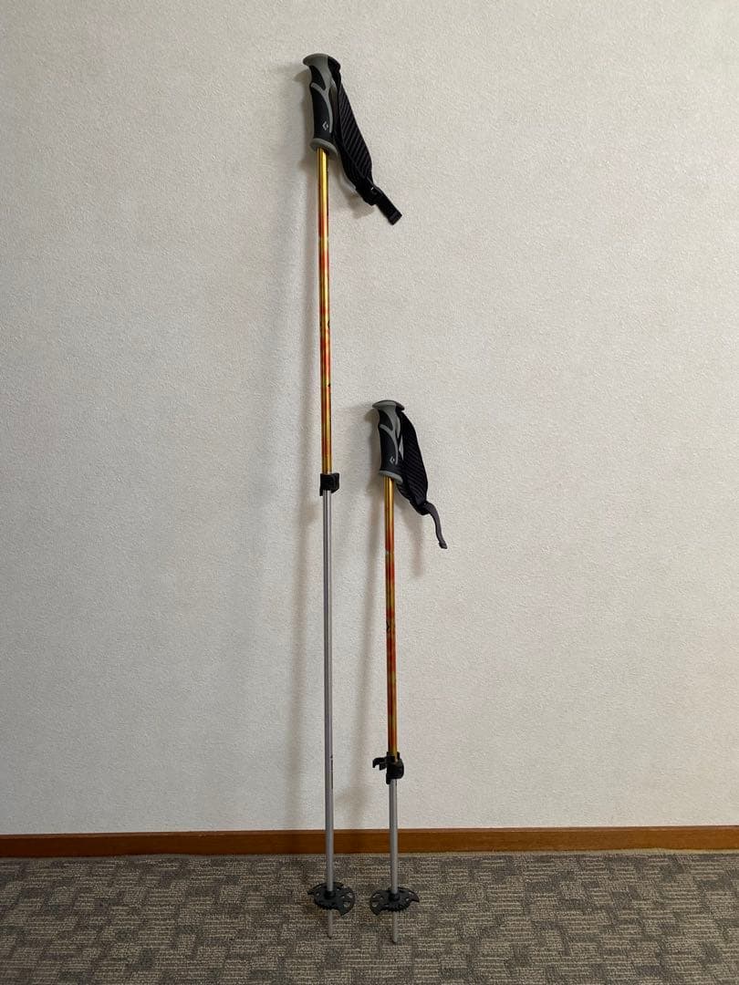  スキー用ストック オレンジシルバー バックカントリー
