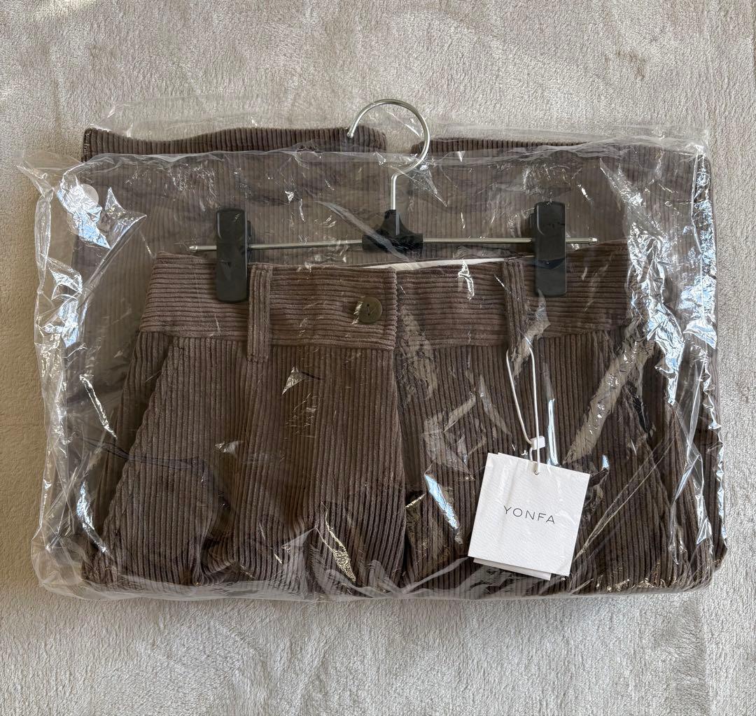 【新品未使用タグ付き】YONFA コーデュロイパンツブラウン xs