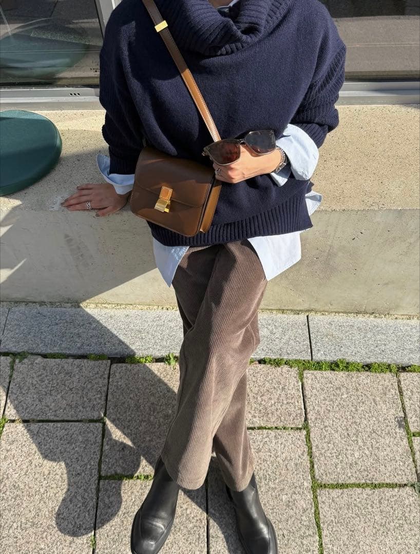 【新品未使用タグ付き】YONFA コーデュロイパンツブラウン xs