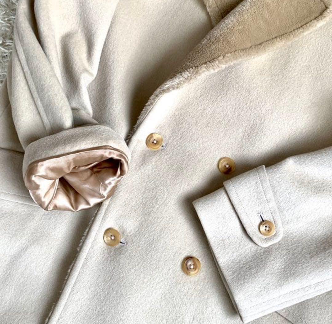 Burberry バーバリー　ラムウール　ボアコート ベージュ　サイズL