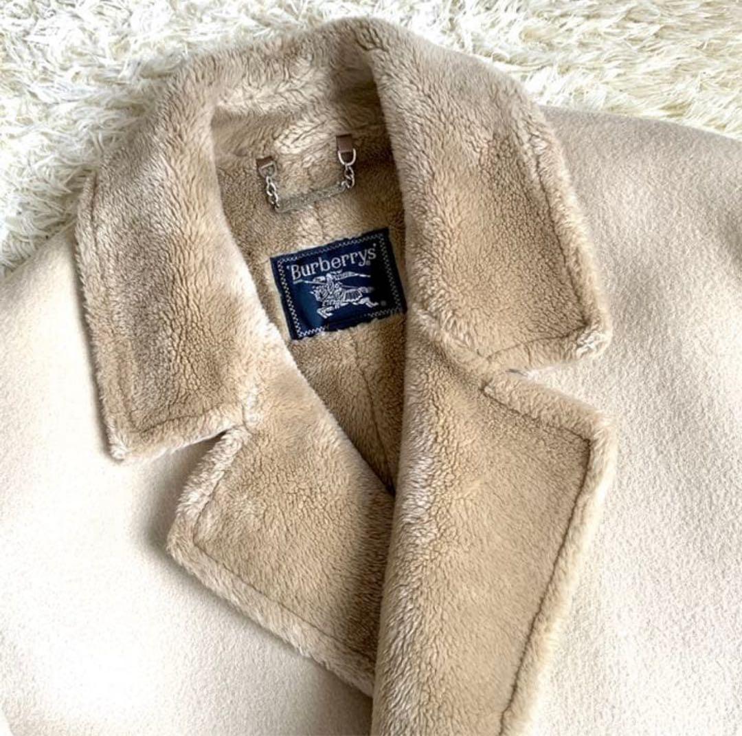 Burberry バーバリー　ラムウール　ボアコート ベージュ　サイズL