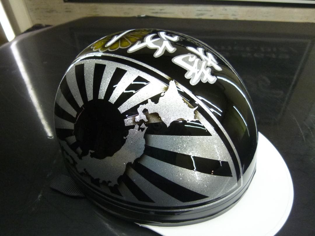 三つボタン‼送料込！！カスタムコルク半　日章地図　ラメ最安値170