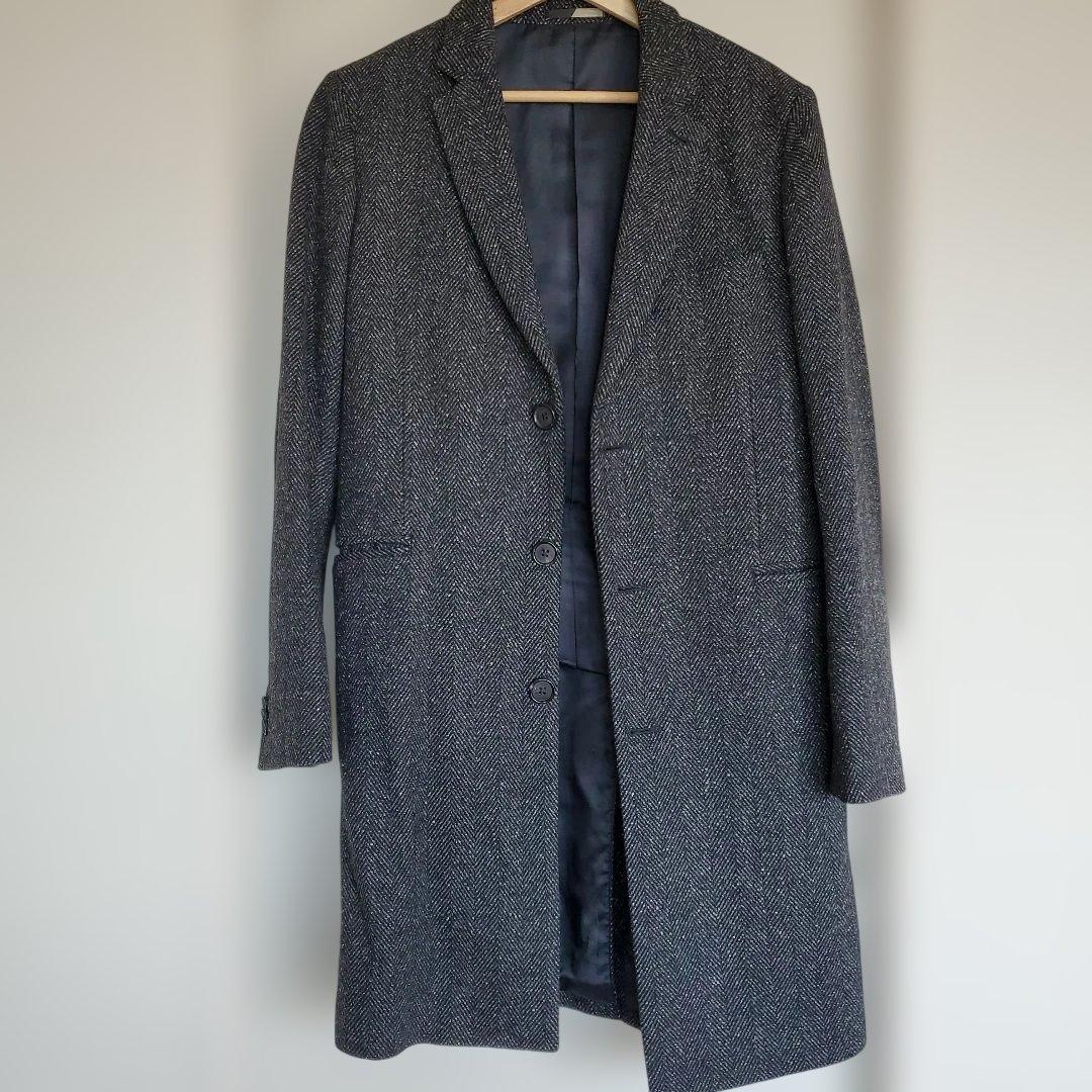 Paul Smith チェスターコート グレー　ツイードぽい 美品 L メンズ