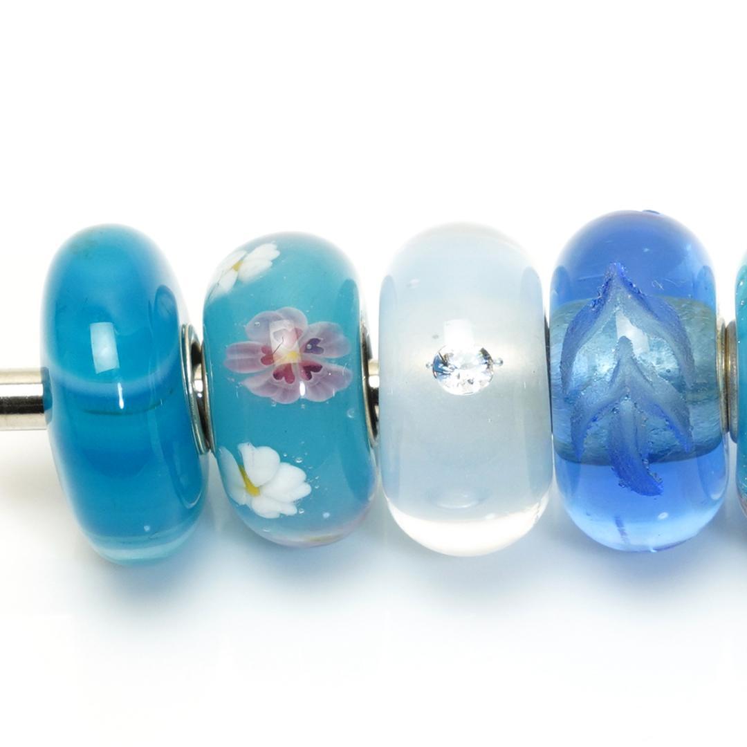 トロールビーズ 12点セット ブルー系 トゥインクル ハート 925 LAA