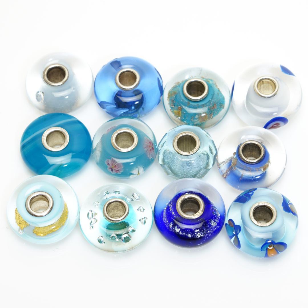 トロールビーズ 12点セット ブルー系 トゥインクル ハート 925 LAA