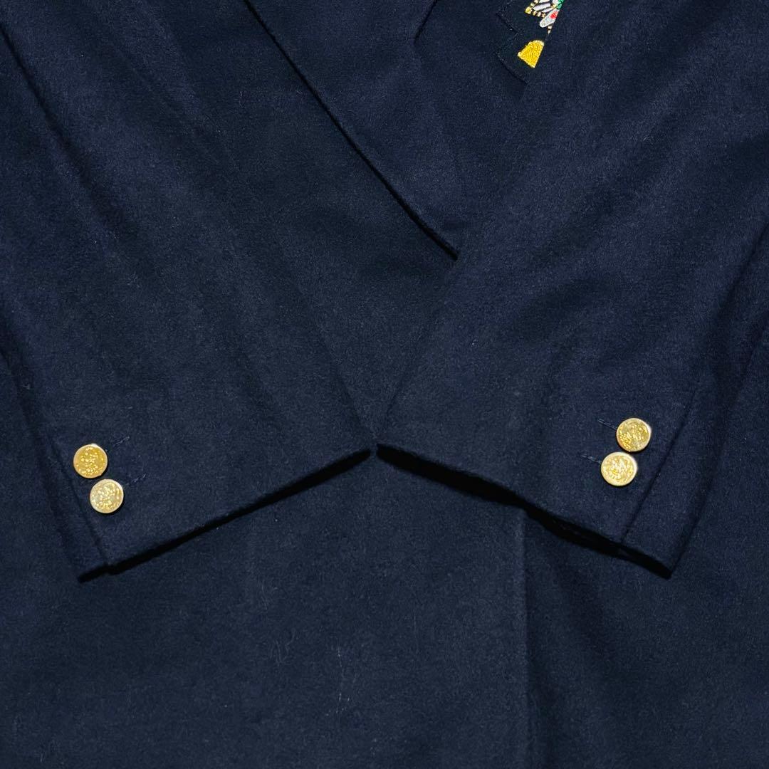 希少 70s ENRICO COVERI イタリア 金ボタン カシミヤ 紺ブレ