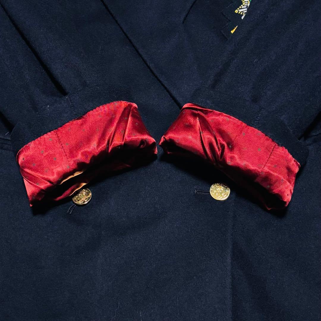 希少 70s ENRICO COVERI イタリア 金ボタン カシミヤ 紺ブレ