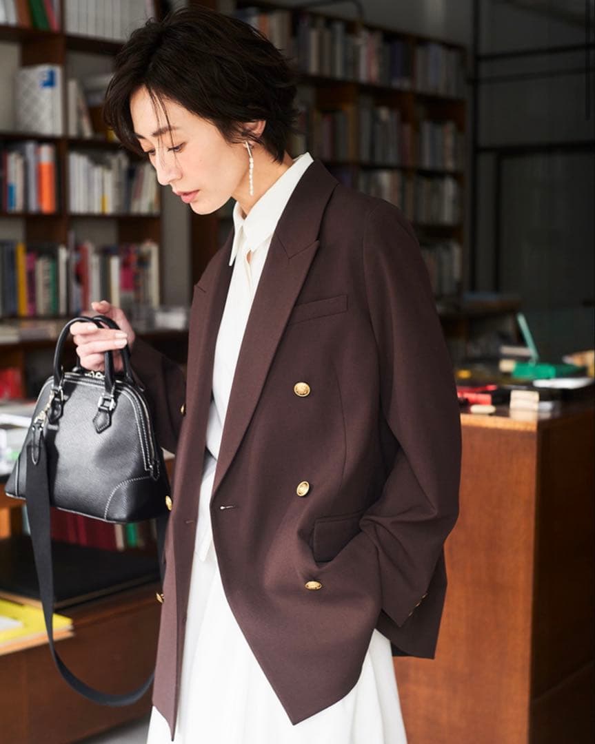 金釦ダブルブレストロングブレザー ミラオーウェン