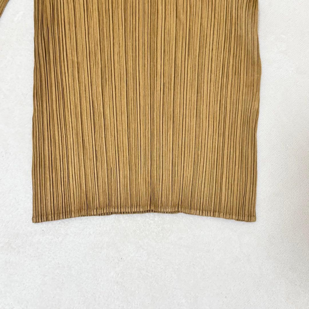 PLEATS PLEASE プリーツ　ワンボタン　ブラウン　長袖　トップス