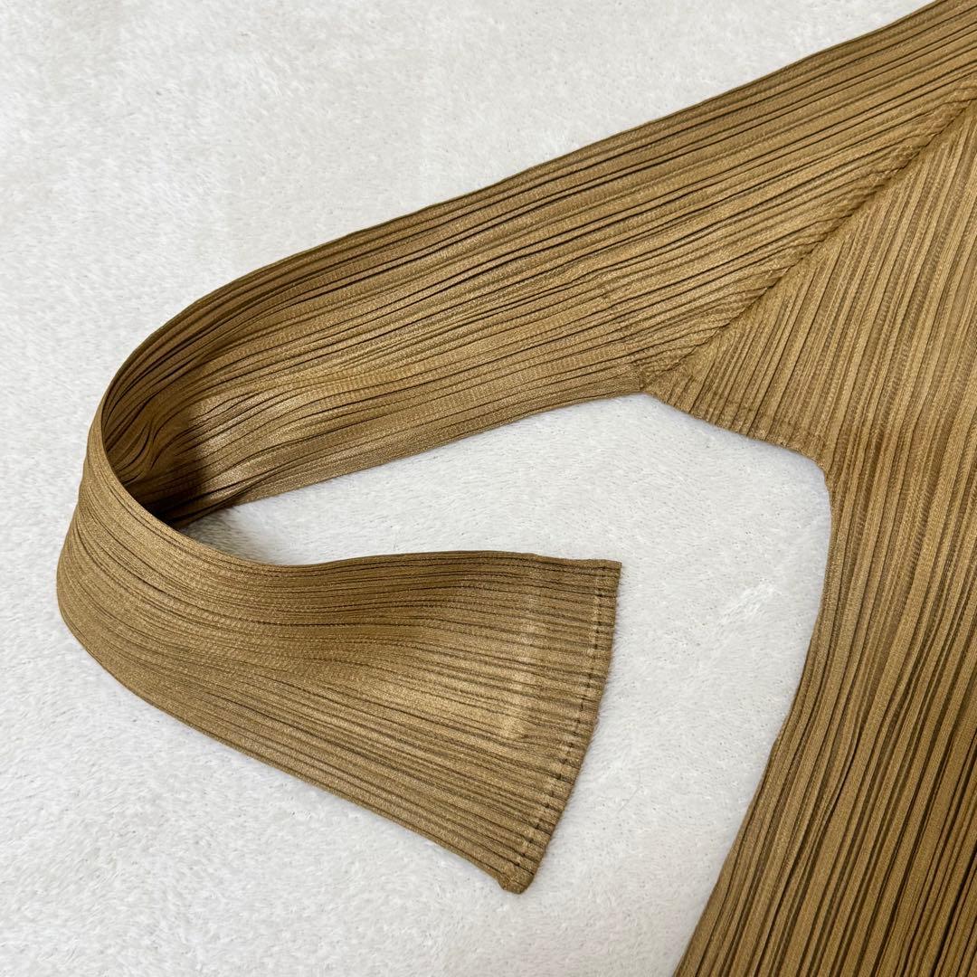 PLEATS PLEASE プリーツ　ワンボタン　ブラウン　長袖　トップス