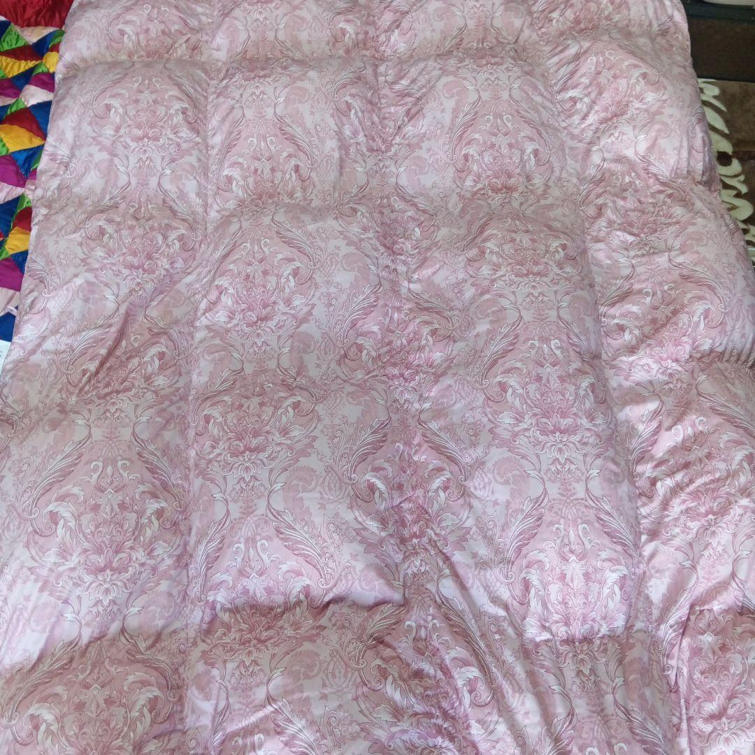 なお羽毛掛け布団京都西川 ピンク ダウン85%中羽毛1.1㌔(美品)