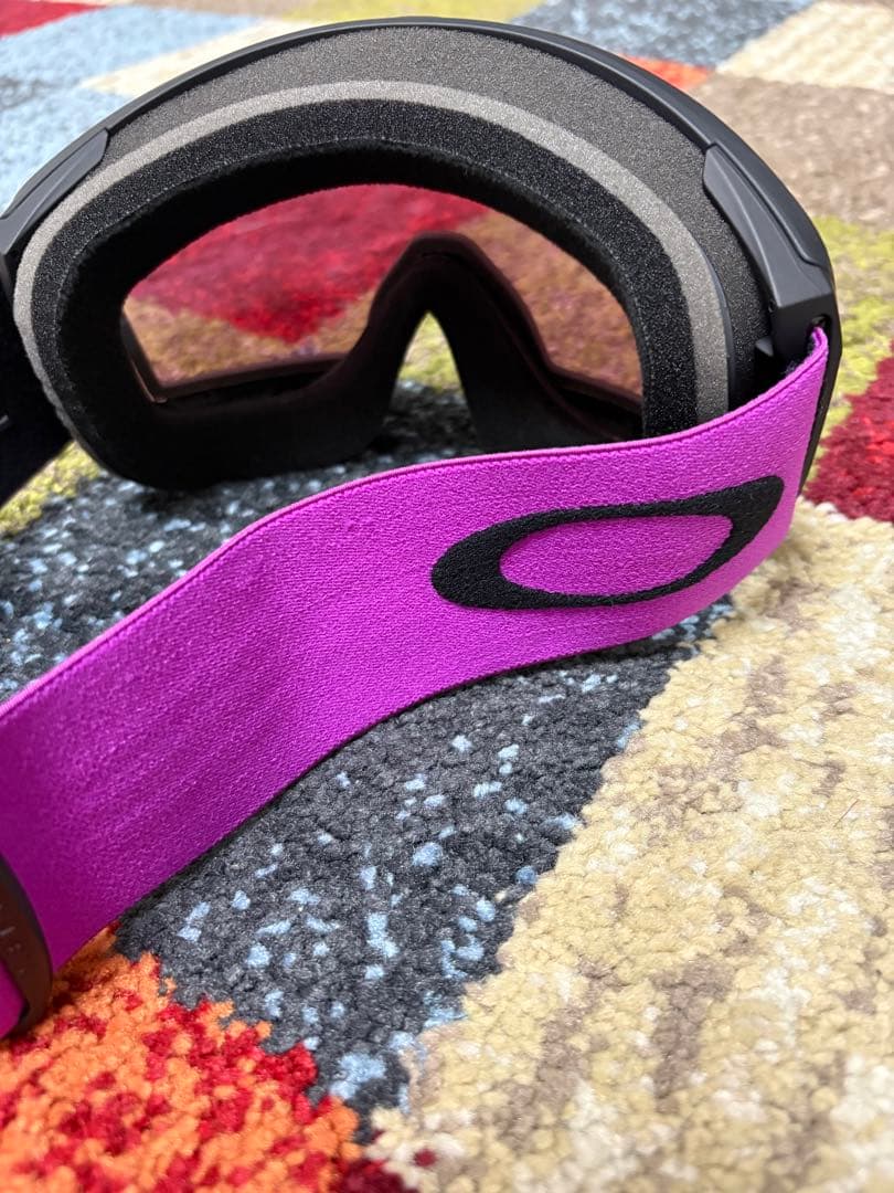 Oakley ゴーグル 黒/ピンク 収納ケース付き　ラインマイナー　Lサイズ