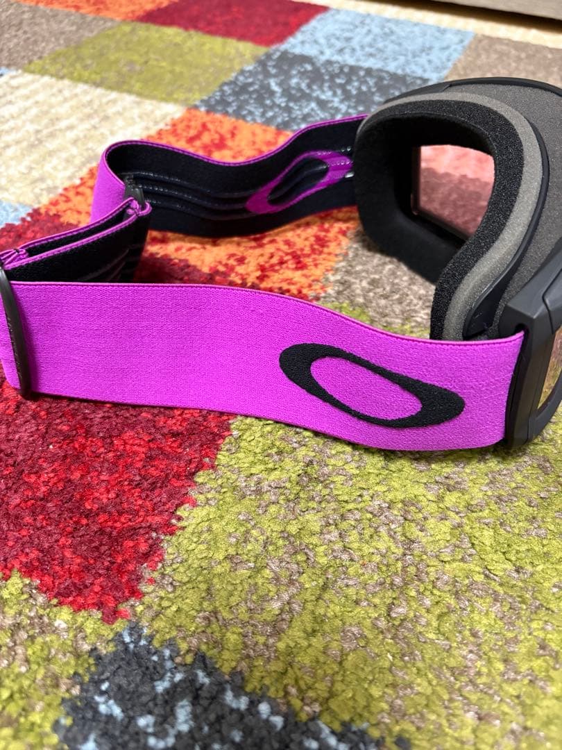 Oakley ゴーグル 黒/ピンク 収納ケース付き　ラインマイナー　Lサイズ