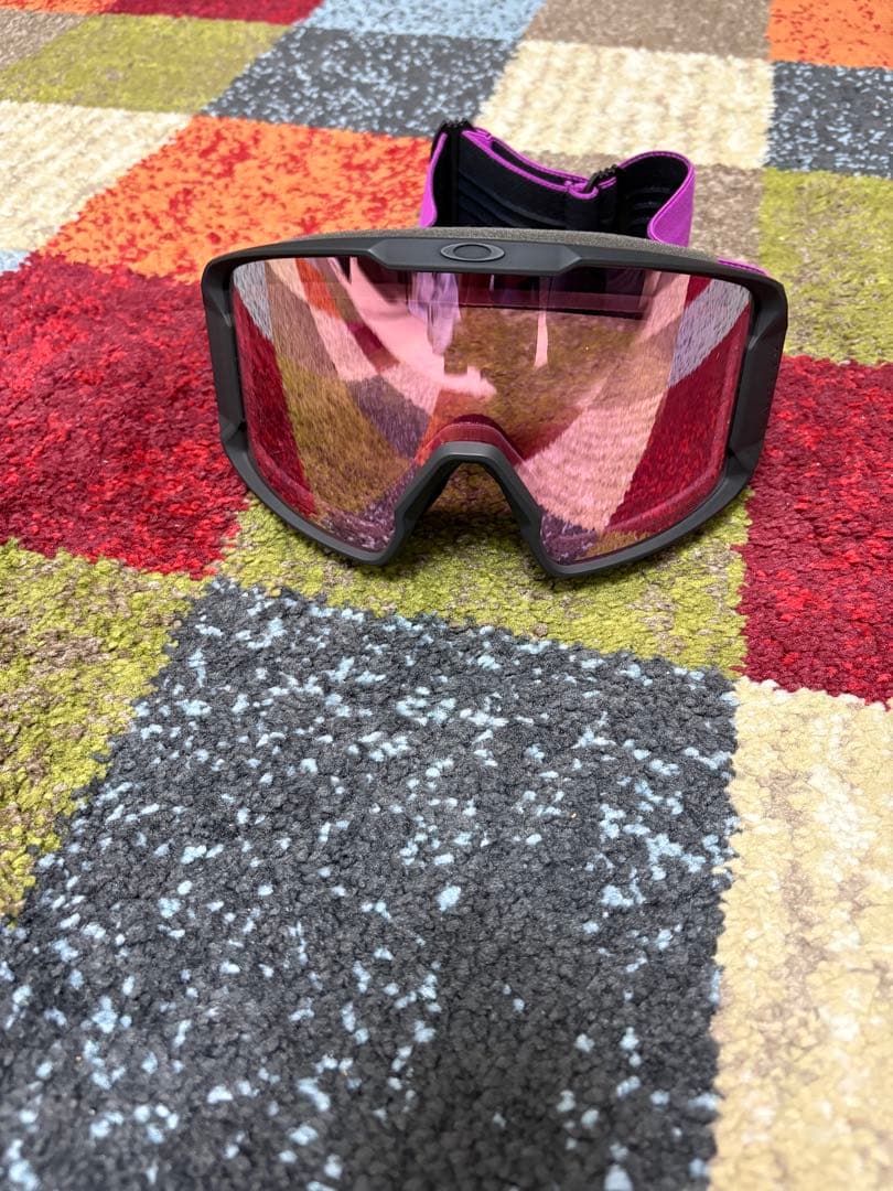 Oakley ゴーグル 黒/ピンク 収納ケース付き　ラインマイナー　Lサイズ