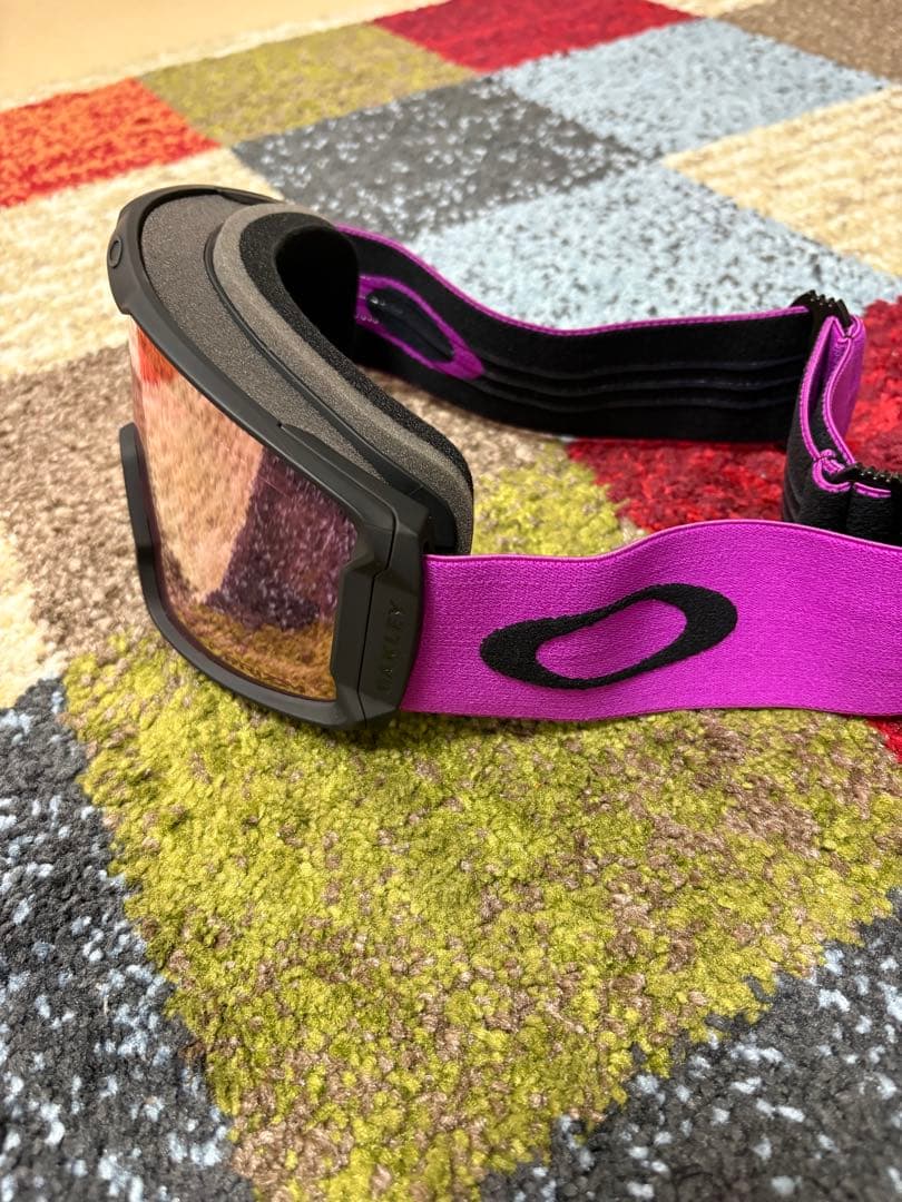 Oakley ゴーグル 黒/ピンク 収納ケース付き　ラインマイナー　Lサイズ