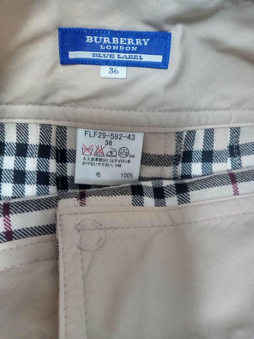 美品BURBERRY BLUE LABEL チェック柄プリーツスカート 36