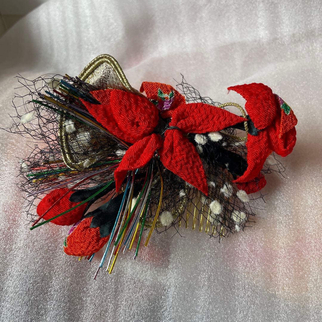 ☆miiiko☆7歳　七五三　着物　結び帯　上げ帯　足袋　髪飾り　セット