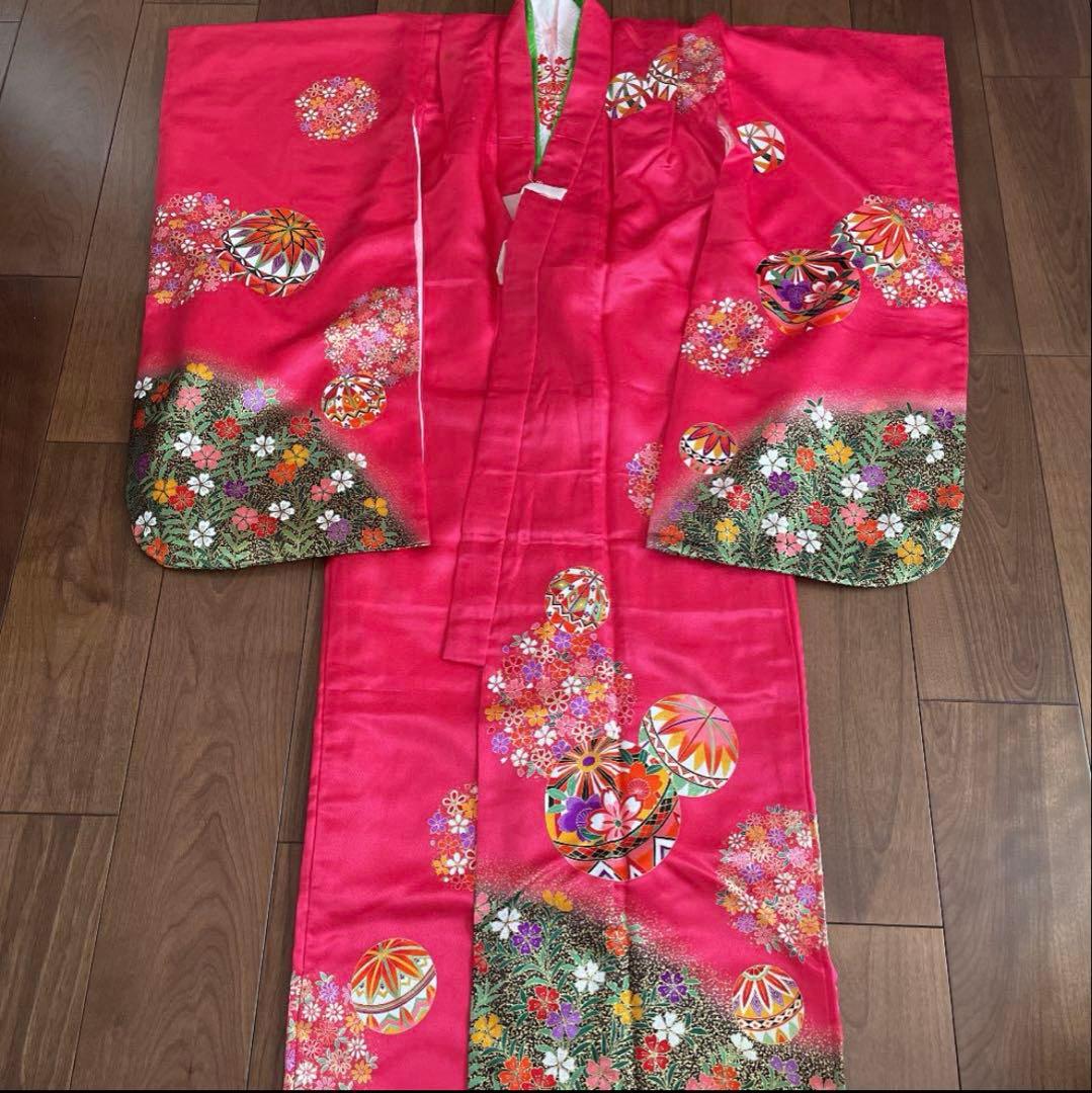 ☆miiiko☆7歳　七五三　着物　結び帯　上げ帯　足袋　髪飾り　セット