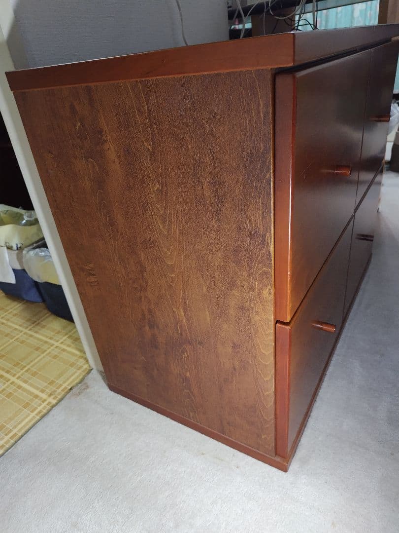 ブラウン木製チェスト 4引き出し