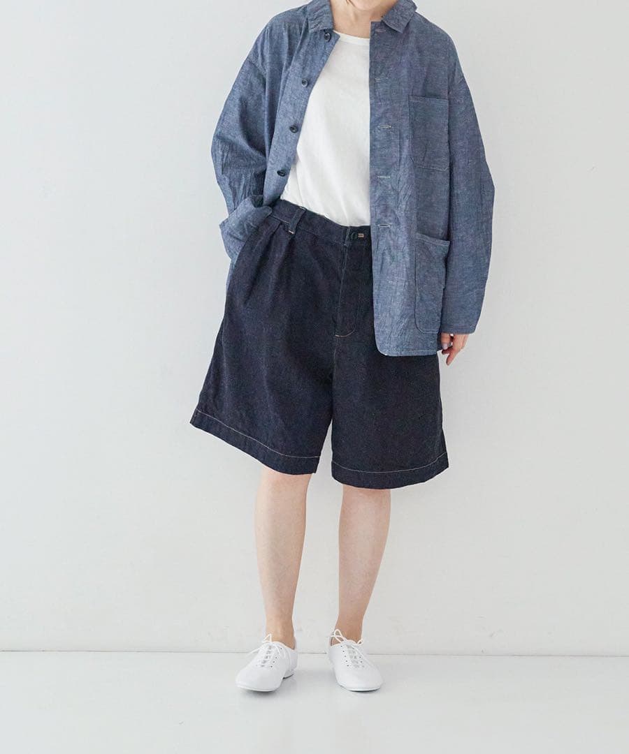 気まぐれセールUpcycleLinoBASIC デニム イージーショーツサイズ1