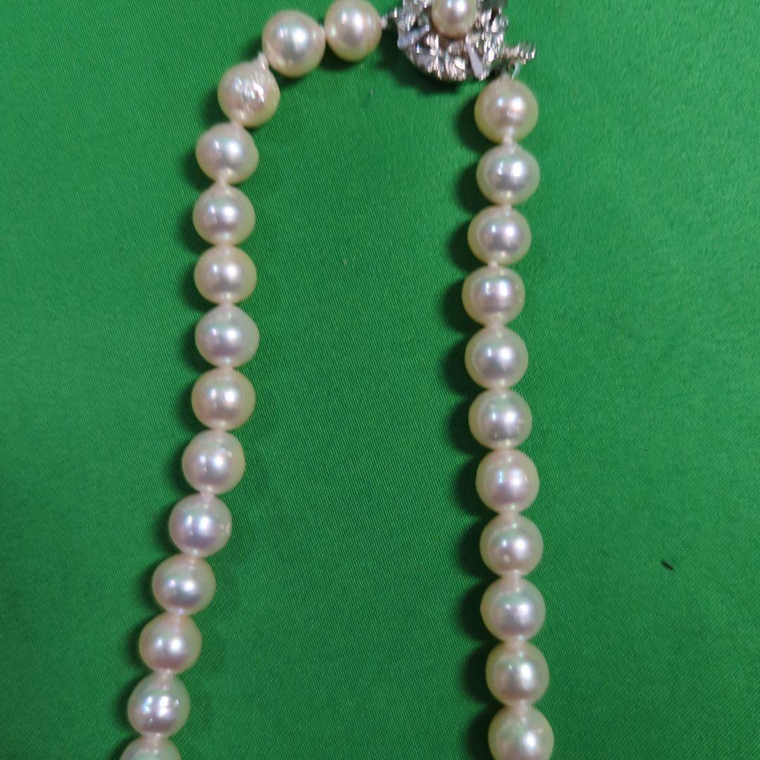 タサキ　田崎真珠　アコヤ　パール　ネックレス　シルバー　かなり傷汚れあり