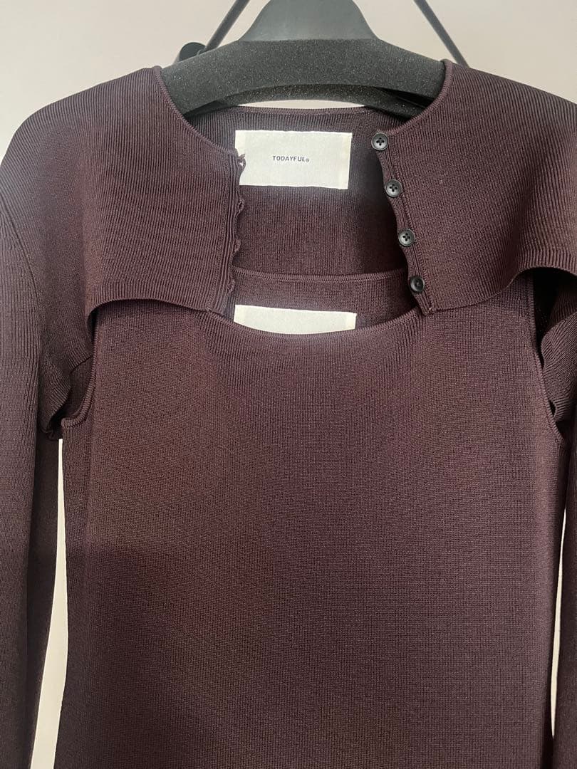 【未使用】TODAYFUL スクエアネックロングワンピース（値下げ）