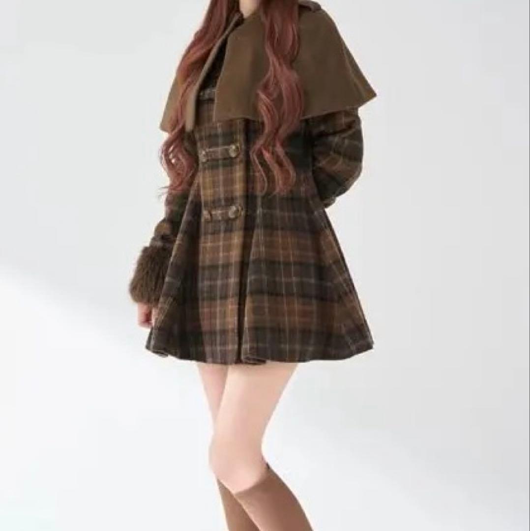 ダーリッチ ケープチェックナポレオンコート