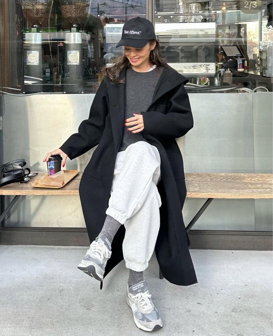 HYKE フーデッドロングコート サイズ2