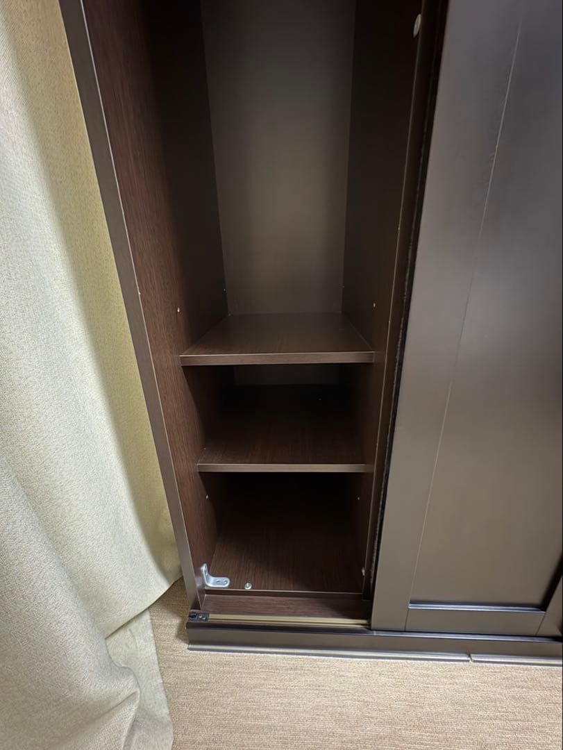 【2月半ばまで】ダークブラウン衣類収納 ミラー付き