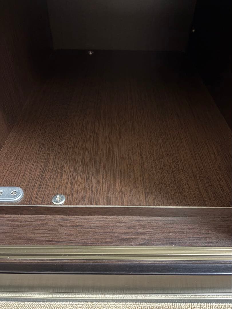 【2月半ばまで】ダークブラウン衣類収納 ミラー付き